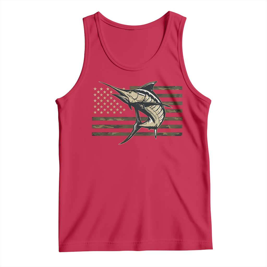Fishing Camouflage US Flag Tank Top Swordfish Fish Fisherman Camo - Wonder Print Shop