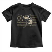 Fishing Camouflage US Flag Toddler T Shirt Swordfish Fish Fisherman Camo - Wonder Print Shop