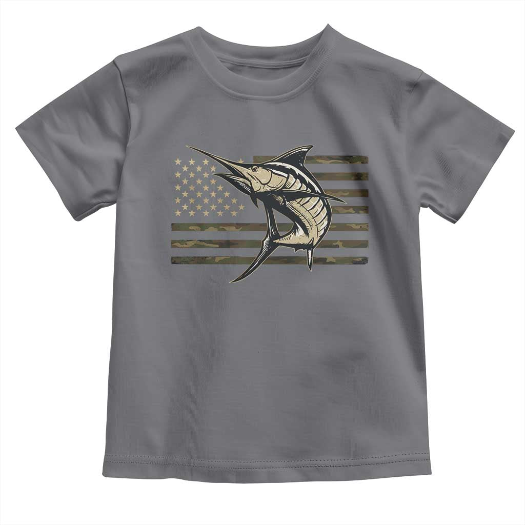 Fishing Camouflage US Flag Toddler T Shirt Swordfish Fish Fisherman Camo - Wonder Print Shop