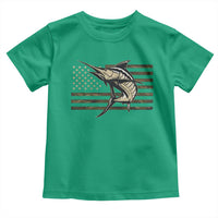Fishing Camouflage US Flag Toddler T Shirt Swordfish Fish Fisherman Camo - Wonder Print Shop