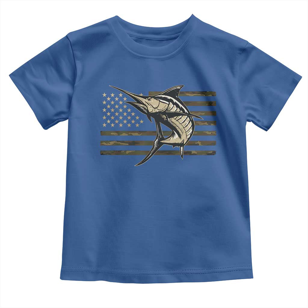 Fishing Camouflage US Flag Toddler T Shirt Swordfish Fish Fisherman Camo - Wonder Print Shop