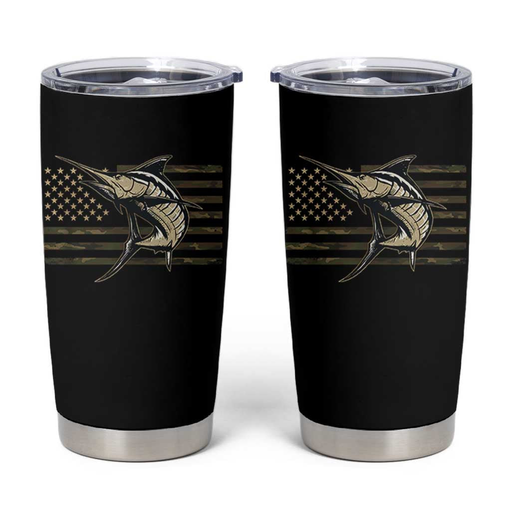Fishing Camouflage US Flag Tumbler Cup Swordfish Fish Fisherman Camo - Wonder Print Shop
