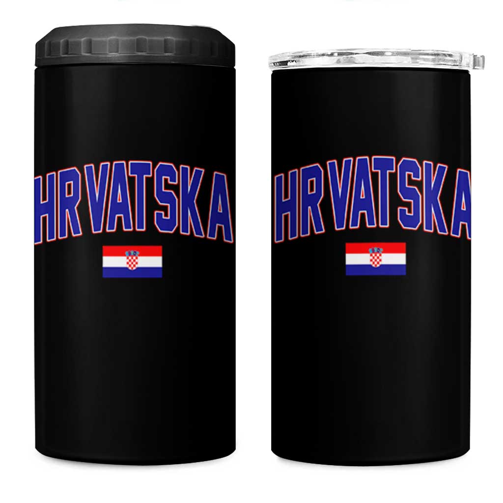 Hrvatska Flag 4 in 1 Can Cooler Tumbler Croatia Vintage Zagreb Croatian Jersey Retro