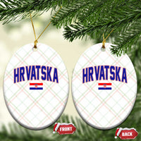 Hrvatska Flag Ceramic Ornament Croatia Vintage Zagreb Croatian Jersey Retro