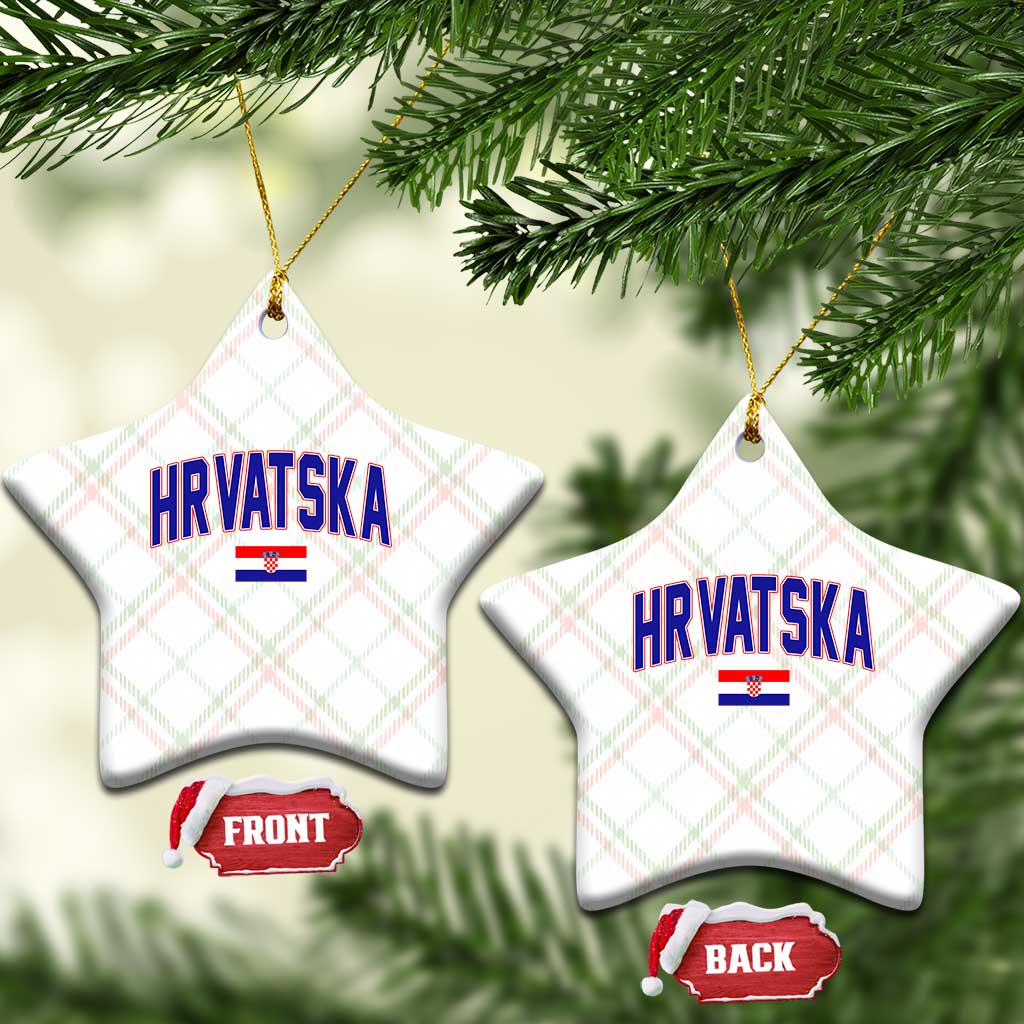 Hrvatska Flag Ceramic Ornament Croatia Vintage Zagreb Croatian Jersey Retro