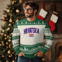 Hrvatska Flag Ugly Christmas Sweater Croatia Vintage Zagreb Croatian Jersey Retro