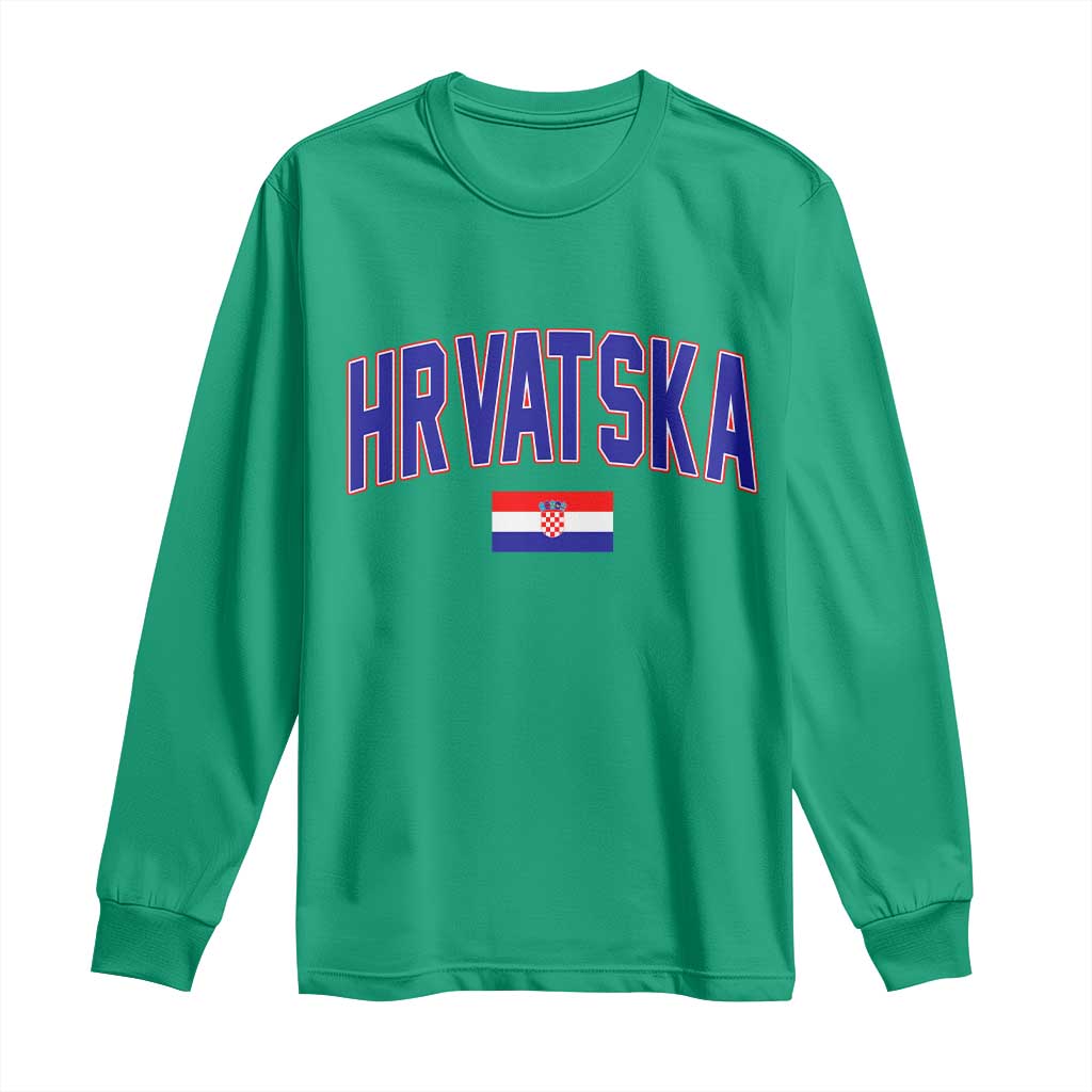 Hrvatska Flag Long Sleeve Shirt Croatia Vintage Zagreb Croatian Jersey Retro