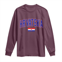 Hrvatska Flag Long Sleeve Shirt Croatia Vintage Zagreb Croatian Jersey Retro