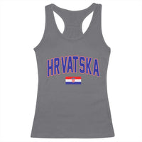 Hrvatska Flag Racerback Tank Top Croatia Vintage Zagreb Croatian Jersey Retro
