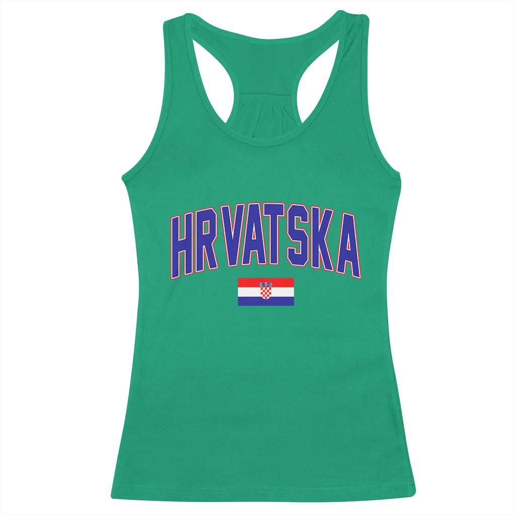 Hrvatska Flag Racerback Tank Top Croatia Vintage Zagreb Croatian Jersey Retro