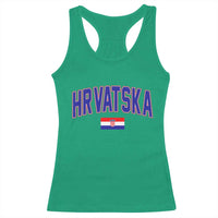 Hrvatska Flag Racerback Tank Top Croatia Vintage Zagreb Croatian Jersey Retro
