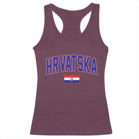 Hrvatska Flag Racerback Tank Top Croatia Vintage Zagreb Croatian Jersey Retro