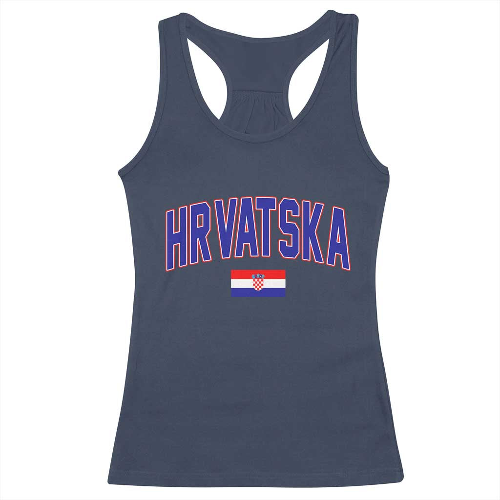 Hrvatska Flag Racerback Tank Top Croatia Vintage Zagreb Croatian Jersey Retro