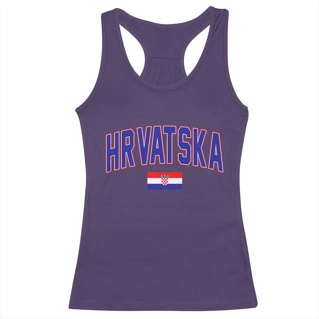 Hrvatska Flag Racerback Tank Top Croatia Vintage Zagreb Croatian Jersey Retro