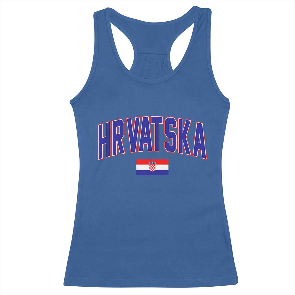 Hrvatska Flag Racerback Tank Top Croatia Vintage Zagreb Croatian Jersey Retro