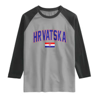 Hrvatska Flag Raglan Shirt Croatia Vintage Zagreb Croatian Jersey Retro
