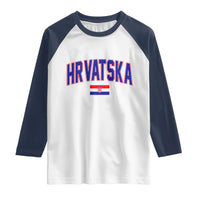 Hrvatska Flag Raglan Shirt Croatia Vintage Zagreb Croatian Jersey Retro