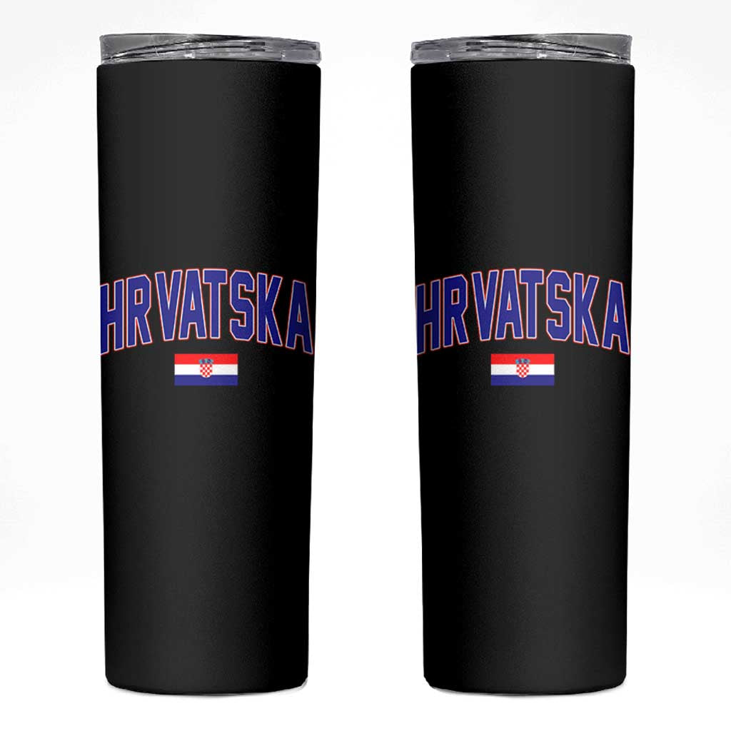Hrvatska Flag Skinny Tumbler Croatia Vintage Zagreb Croatian Jersey Retro