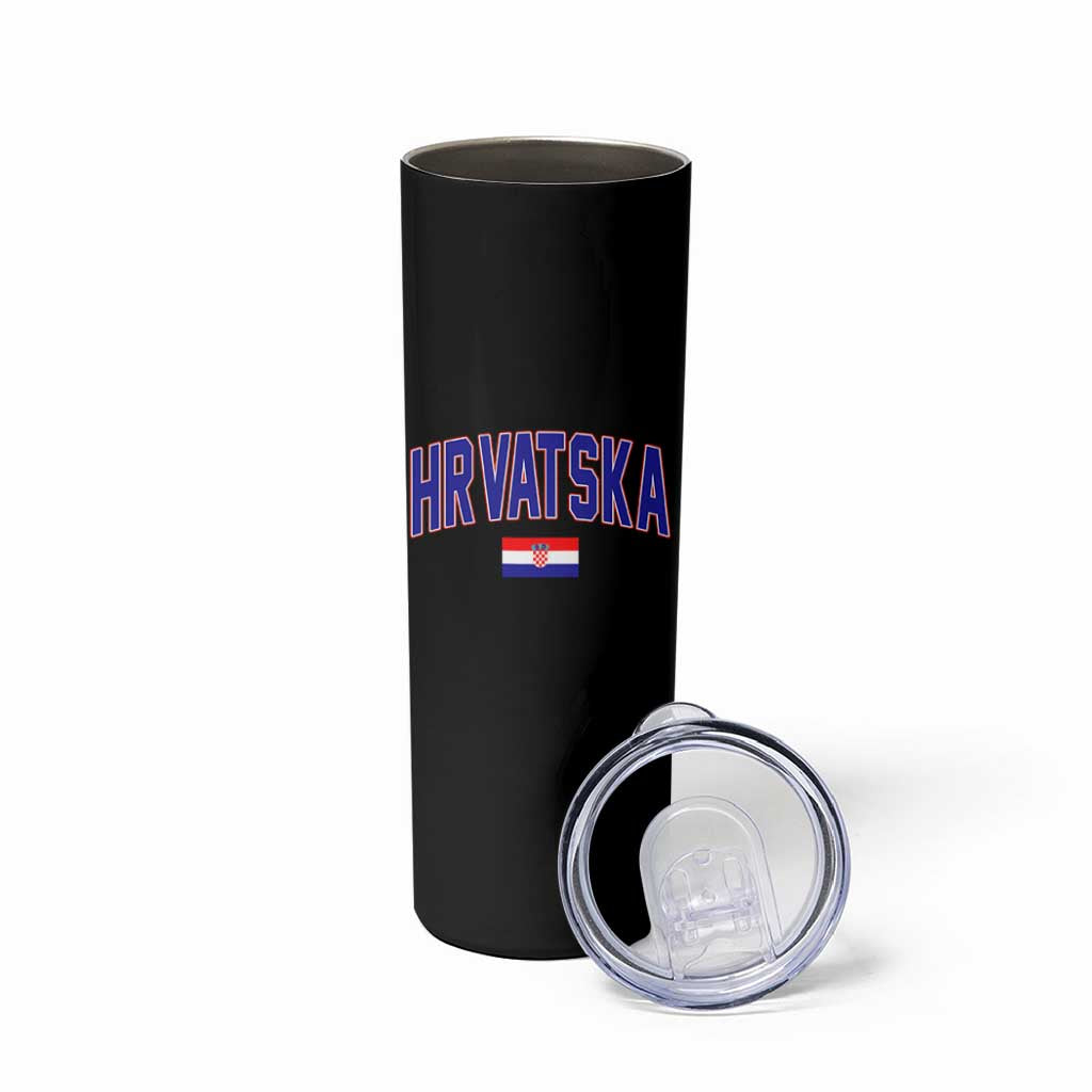 Hrvatska Flag Skinny Tumbler Croatia Vintage Zagreb Croatian Jersey Retro