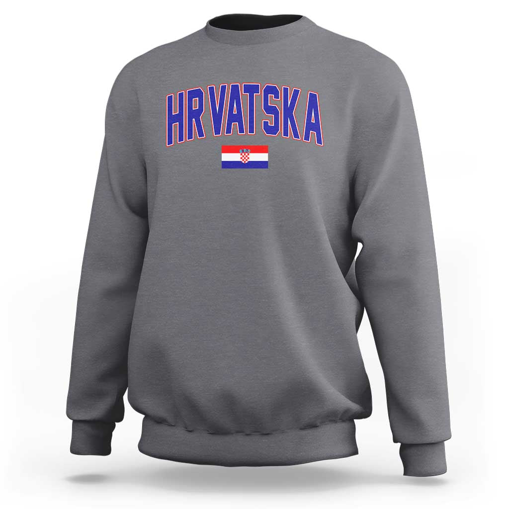 Hrvatska Flag Sweatshirt Croatia Vintage Zagreb Croatian Jersey Retro