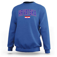 Hrvatska Flag Sweatshirt Croatia Vintage Zagreb Croatian Jersey Retro