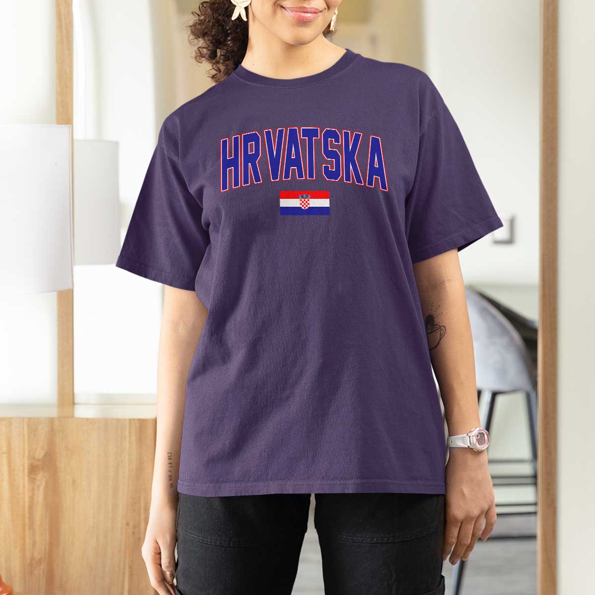 Hrvatska Flag T Shirt For Women Croatia Vintage Zagreb Croatian Jersey Retro