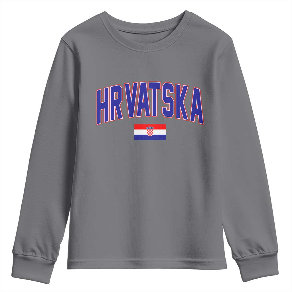Hrvatska Flag Youth Sweatshirt Croatia Vintage Zagreb Croatian Jersey Retro