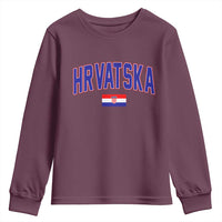 Hrvatska Flag Youth Sweatshirt Croatia Vintage Zagreb Croatian Jersey Retro