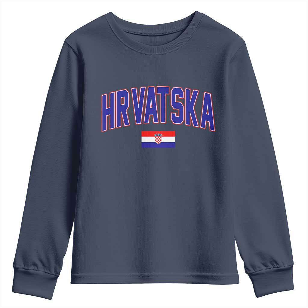 Hrvatska Flag Youth Sweatshirt Croatia Vintage Zagreb Croatian Jersey Retro