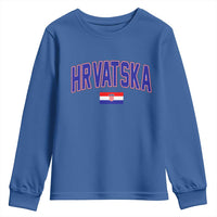 Hrvatska Flag Youth Sweatshirt Croatia Vintage Zagreb Croatian Jersey Retro