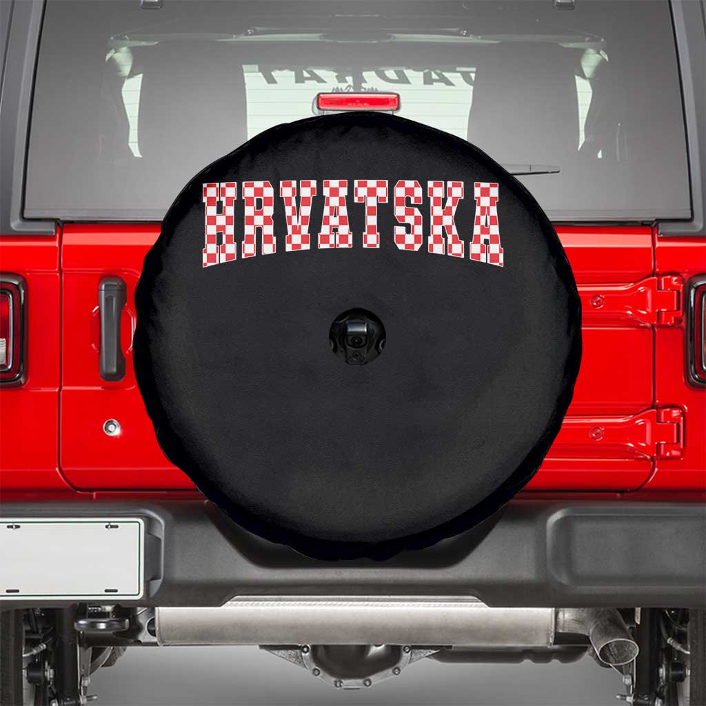 Vintage Hrvatska Spare Tire Cover Retro Varsity Croatia Zagreb Croatian Flag