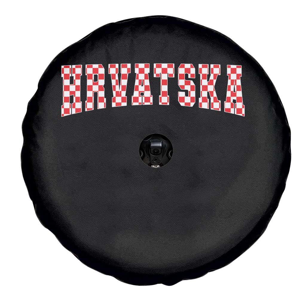 Vintage Hrvatska Spare Tire Cover Retro Varsity Croatia Zagreb Croatian Flag