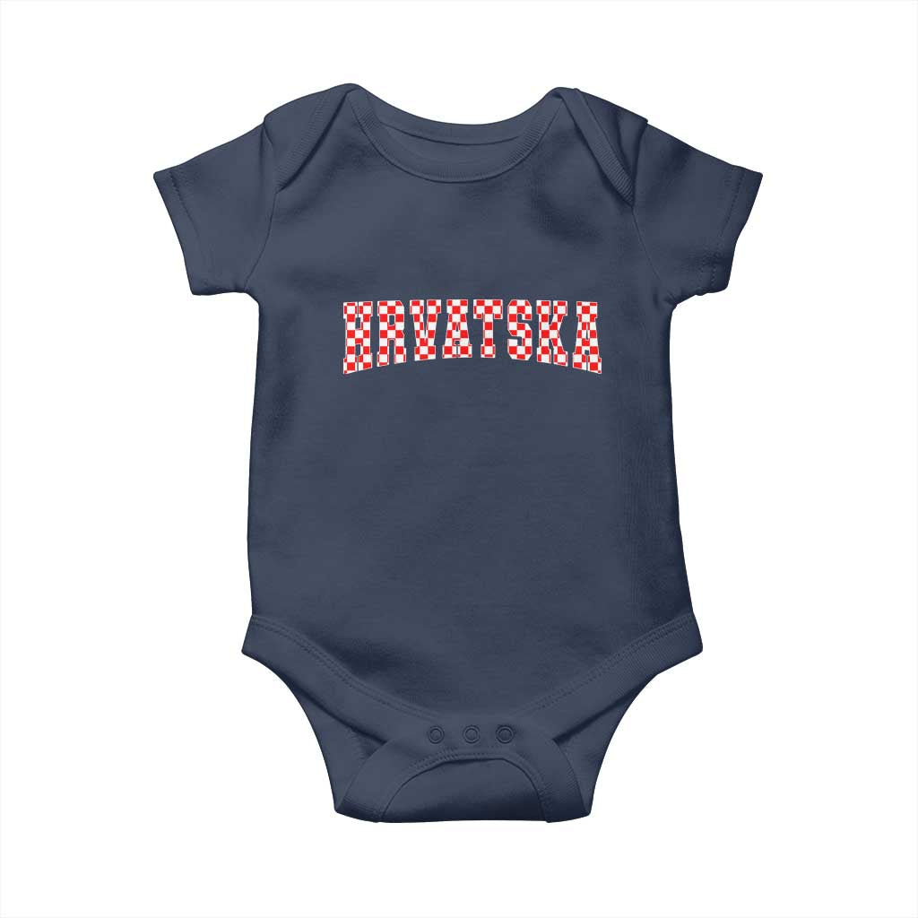 Vintage Hrvatska Baby Onesie Retro Varsity Croatia Zagreb Croatian Flag