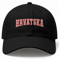 Vintage Hrvatska Baseball Cap Retro Varsity Croatia Zagreb Croatian Flag