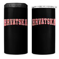 Vintage Hrvatska 4 in 1 Can Cooler Tumbler Retro Varsity Croatia Zagreb Croatian Flag