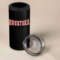 Vintage Hrvatska 4 in 1 Can Cooler Tumbler Retro Varsity Croatia Zagreb Croatian Flag