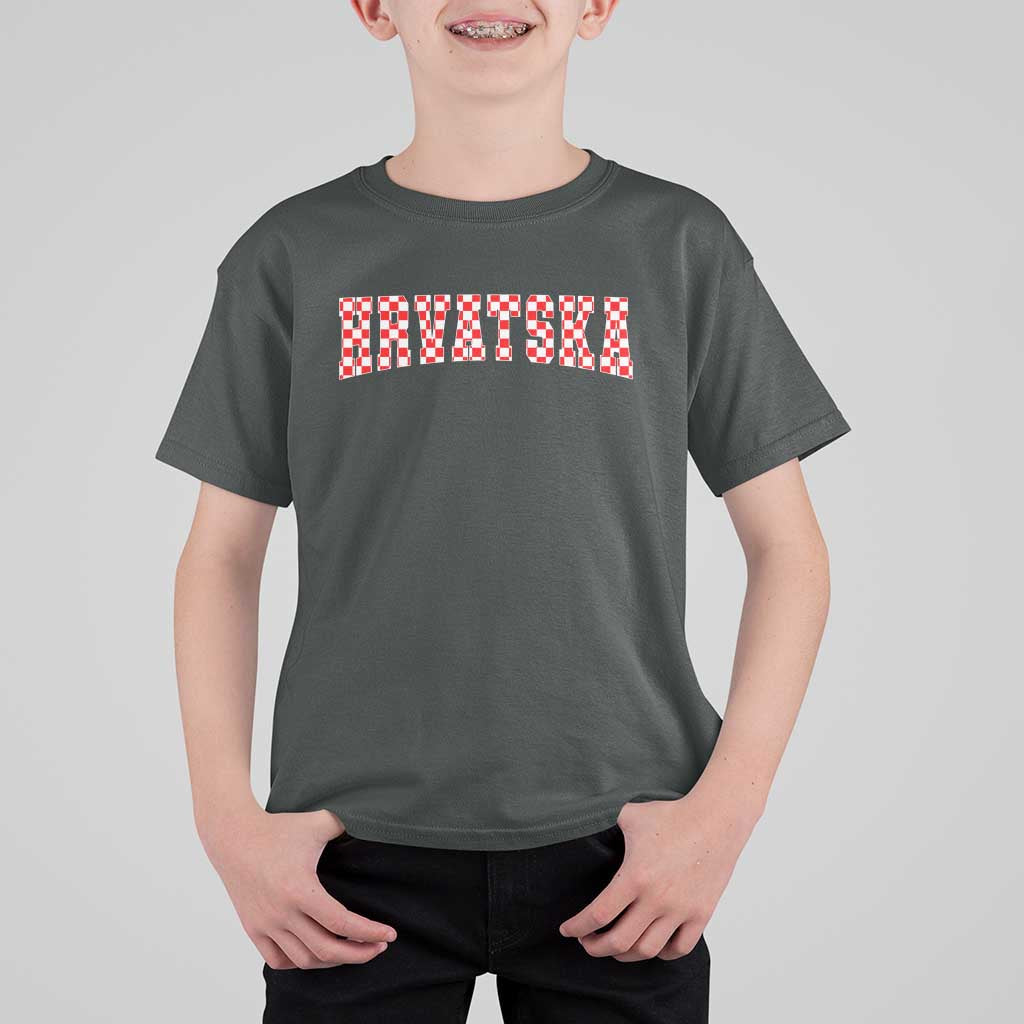 Vintage Hrvatska T Shirt For Kid Retro Varsity Croatia Zagreb Croatian Flag