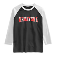 Vintage Hrvatska Raglan Shirt Retro Varsity Croatia Zagreb Croatian Flag