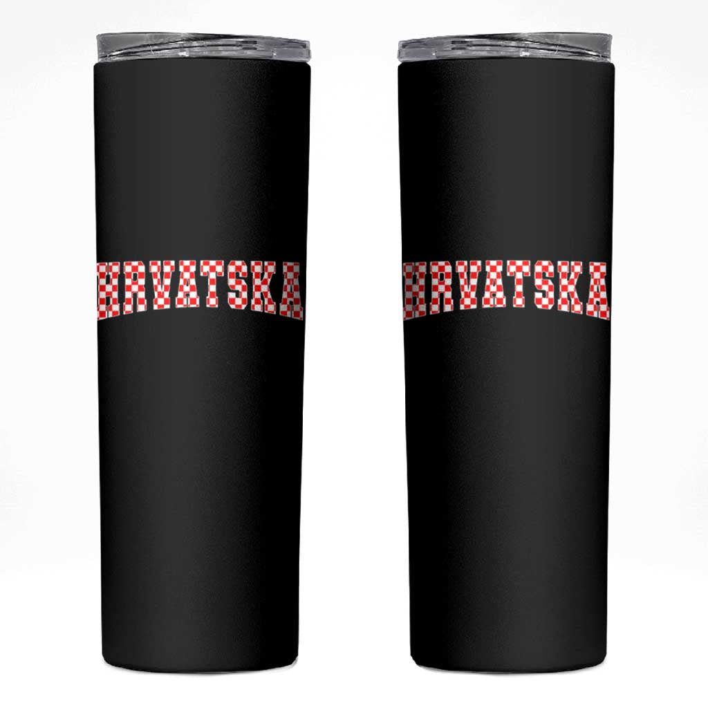 Vintage Hrvatska Skinny Tumbler Retro Varsity Croatia Zagreb Croatian Flag