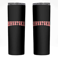 Vintage Hrvatska Skinny Tumbler Retro Varsity Croatia Zagreb Croatian Flag