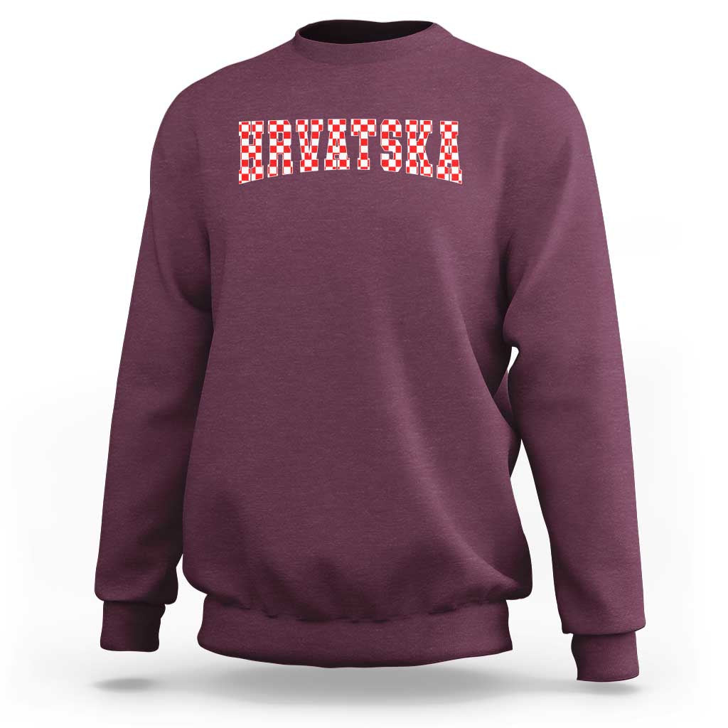 Vintage Hrvatska Sweatshirt Retro Varsity Croatia Zagreb Croatian Flag