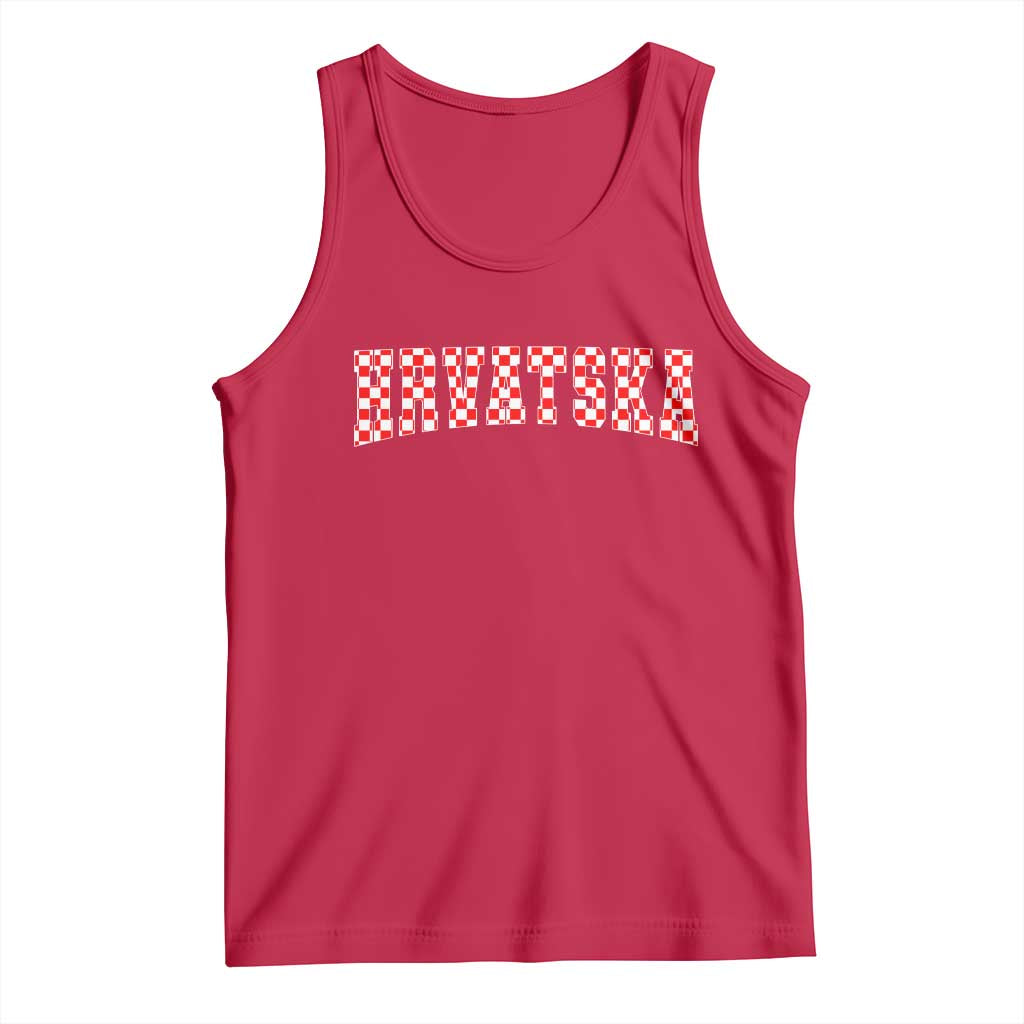 Vintage Hrvatska Tank Top Retro Varsity Croatia Zagreb Croatian Flag