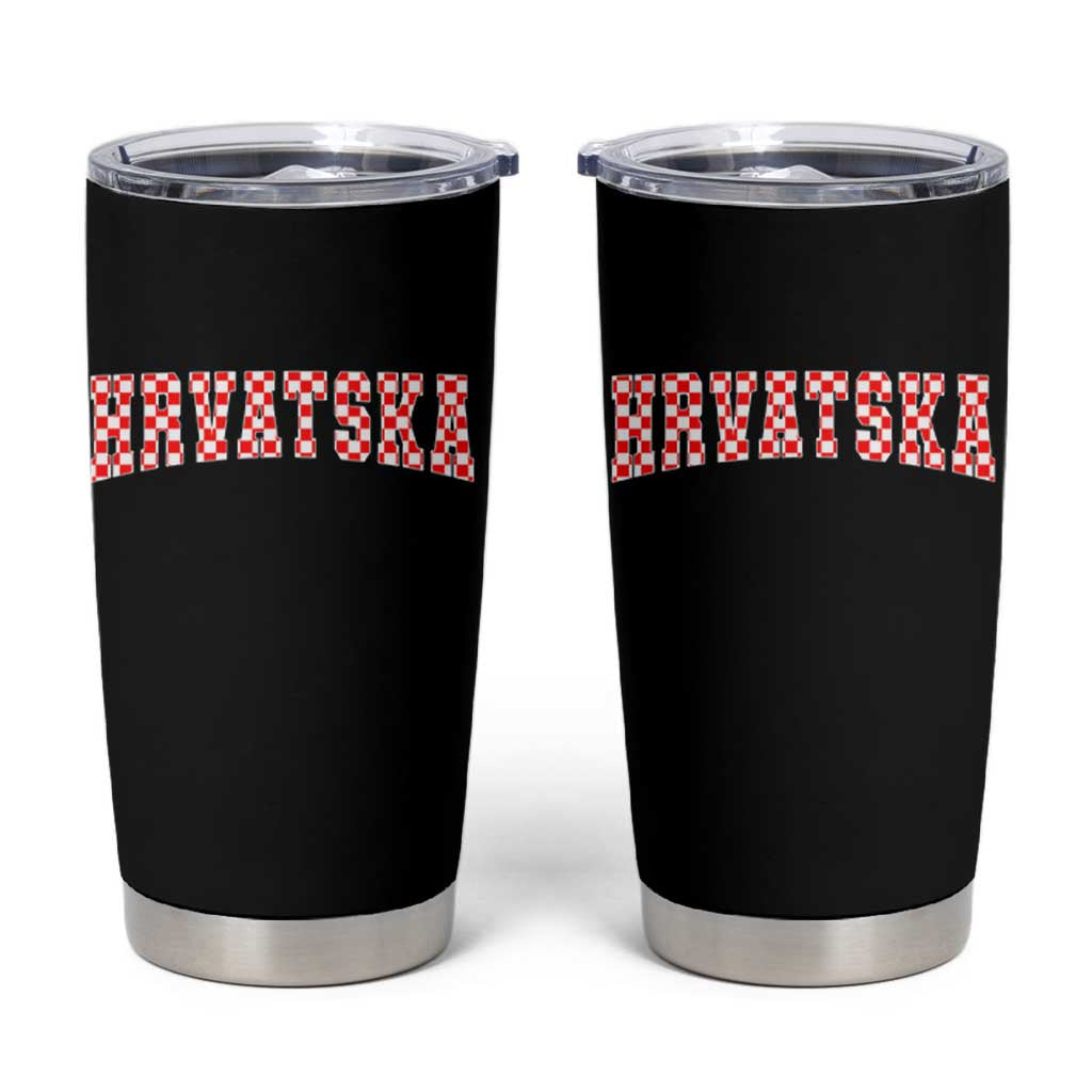 Vintage Hrvatska Tumbler Cup Retro Varsity Croatia Zagreb Croatian Flag