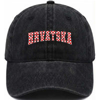 Vintage Hrvatska Washed Cotton Baseball Cap Retro Varsity Croatia Zagreb Croatian Flag