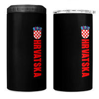 Hrvatska 4 in 1 Can Cooler Tumbler Vintage Croatia Zagreb Croatian