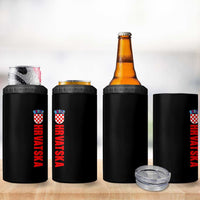 Hrvatska 4 in 1 Can Cooler Tumbler Vintage Croatia Zagreb Croatian