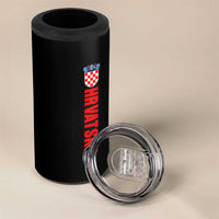 Hrvatska 4 in 1 Can Cooler Tumbler Vintage Croatia Zagreb Croatian