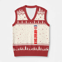 Hrvatska V-Neck Knit Sweater Vest Vintage Croatia Zagreb Croatian