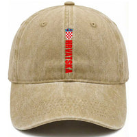 Hrvatska Washed Cotton Baseball Cap Vintage Croatia Zagreb Croatian