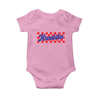 Hrvatska Baby Onesie Checkered Retro Croatia Zagreb Croatian